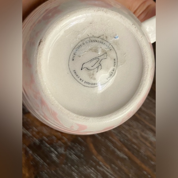 Anthropologie Homegrown Monogram Coffee Mug Cup Initial "A" Pink Floral Boho - Picture 5 of 5